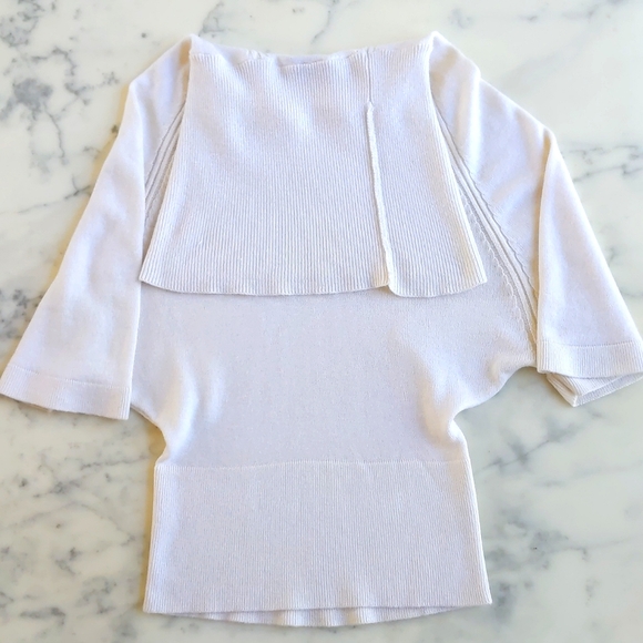 NWOT. Express Design Studio Wool Blended Wide Half Sleeve and High Neck Sweater. - Picture 4 of 6